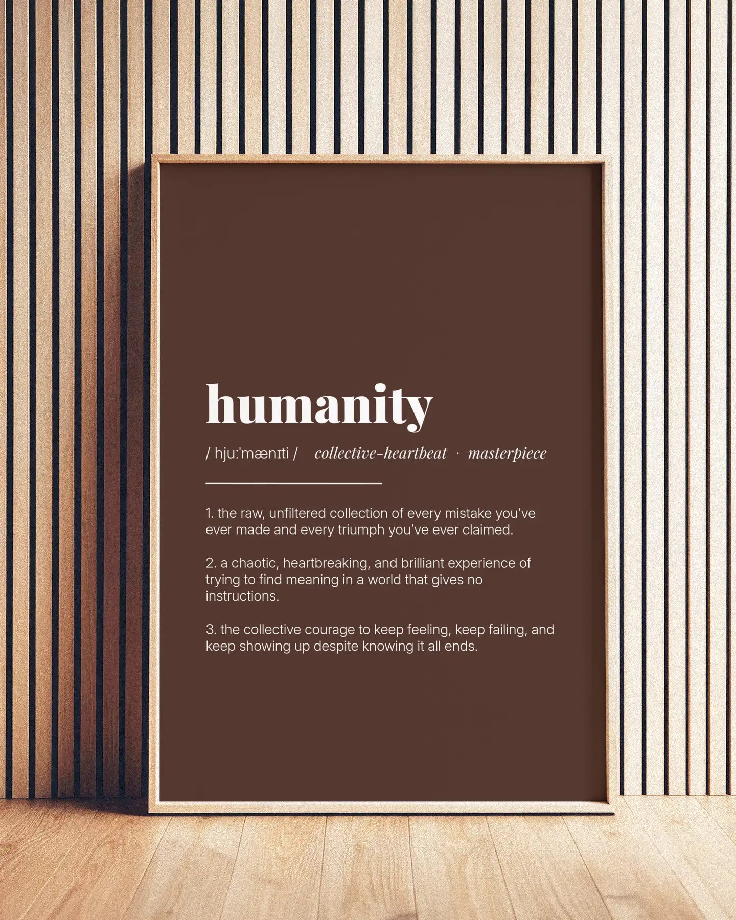 Definition Poster of Humanity on Espresso background