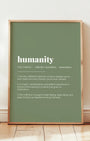 Definition Poster of Humanity on Sage Green background