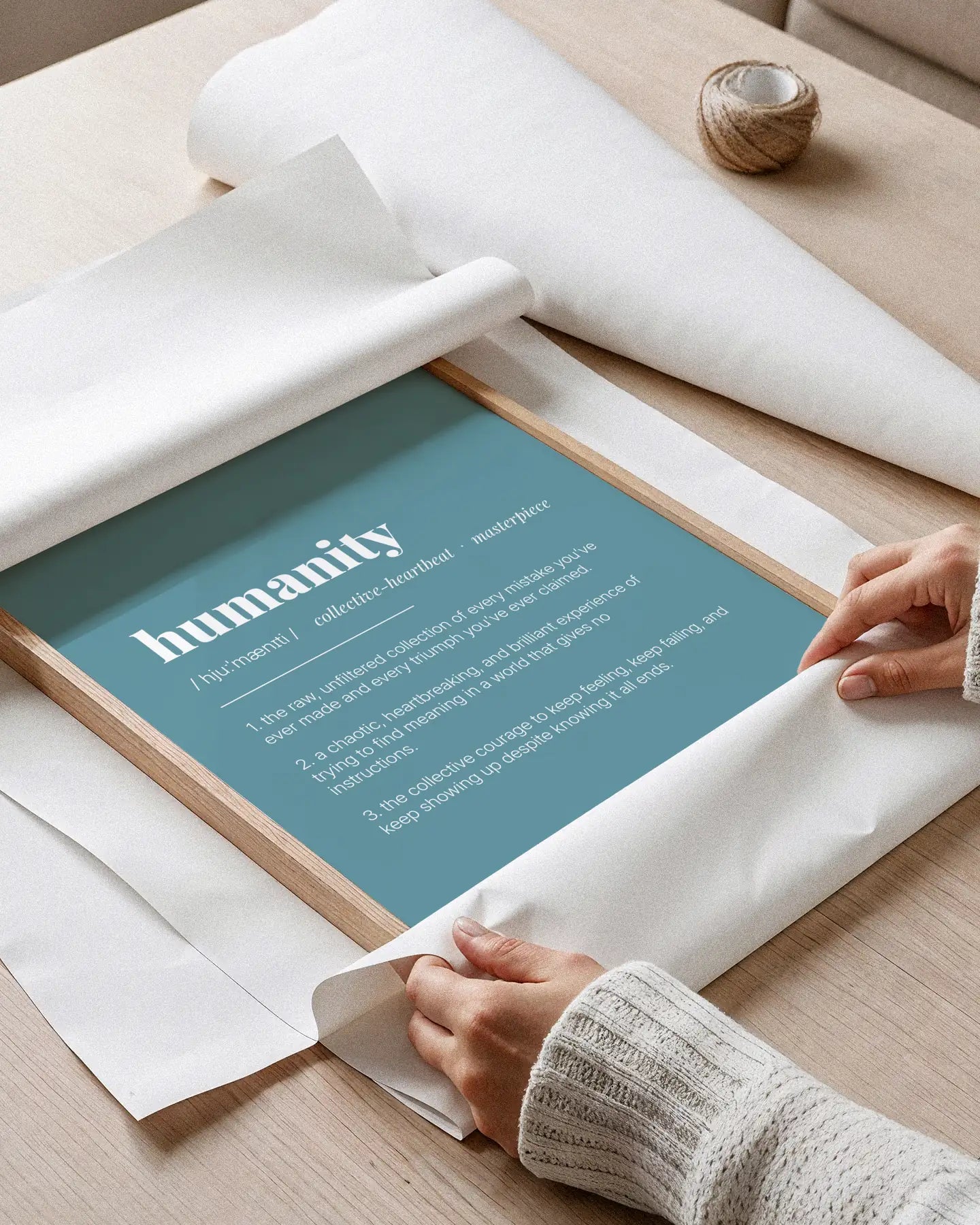 Definition Poster of Humanity on Sea Glass background