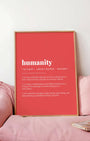Definition Poster of Humanity on Strawberry background