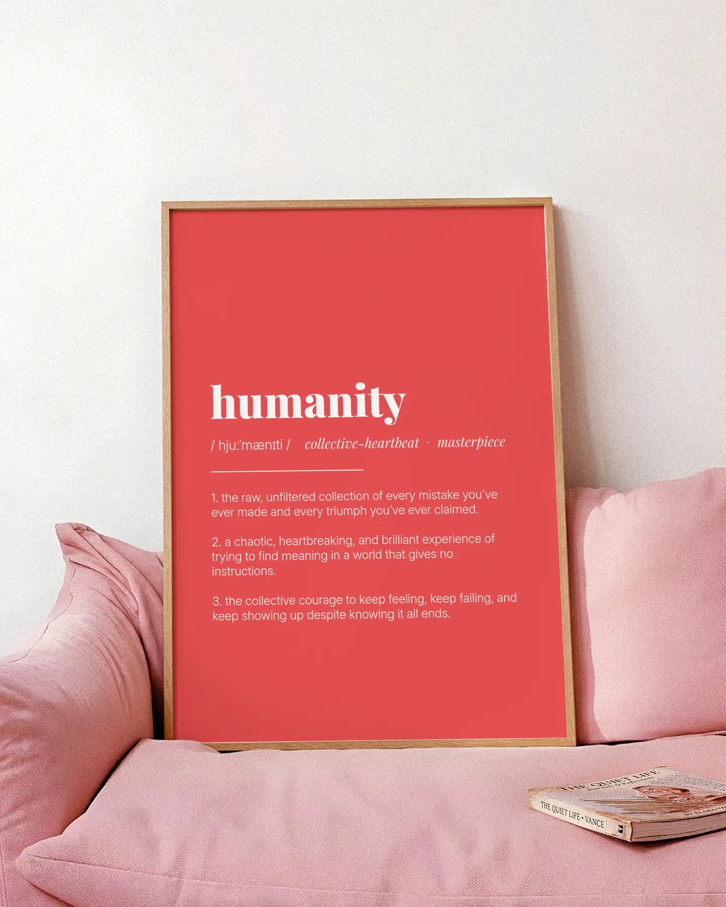 Definition Poster of Humanity on Strawberry background