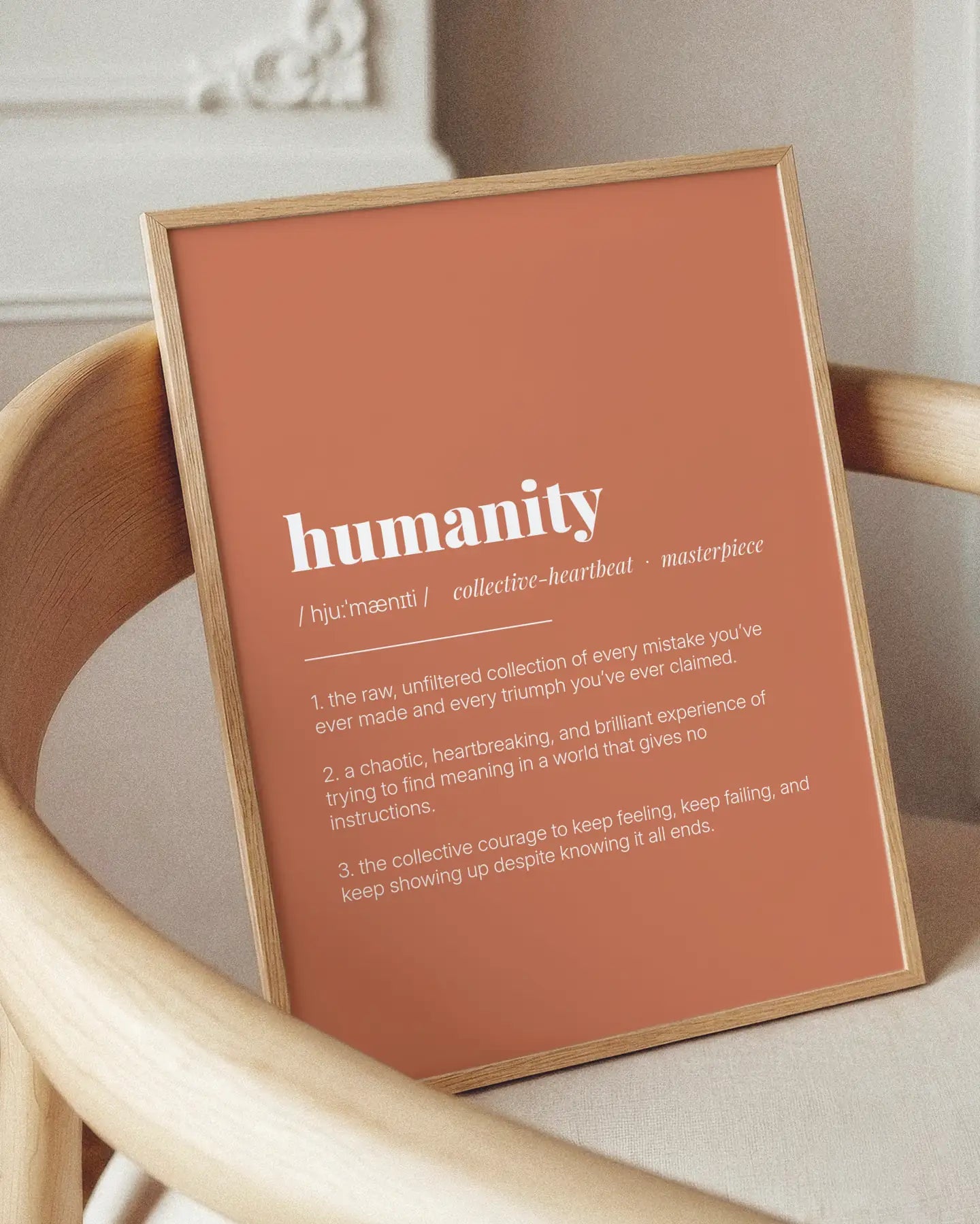 Definition Poster of Humanity on Terracotta background