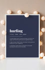 Definition Poster of Hurling on Deep Navy background