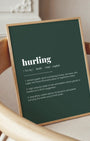 Definition Poster of Hurling on Emerald background
