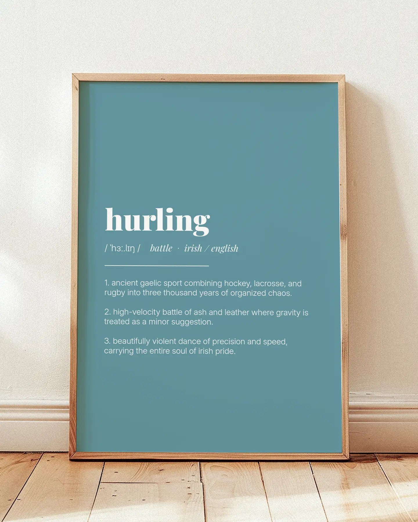 Definition Poster of Hurling on Sea Glass background