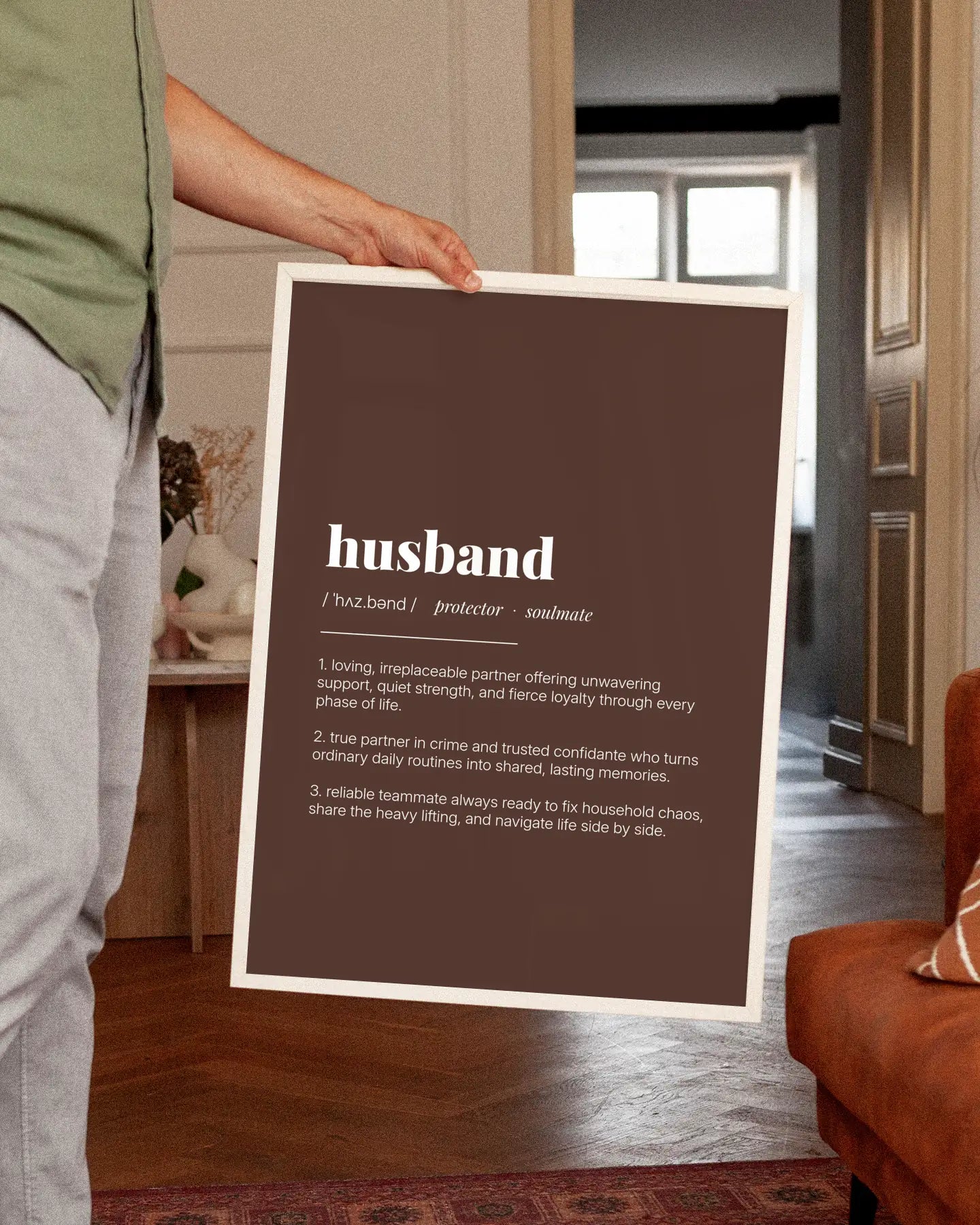 Definition Poster of Husband on Espresso background