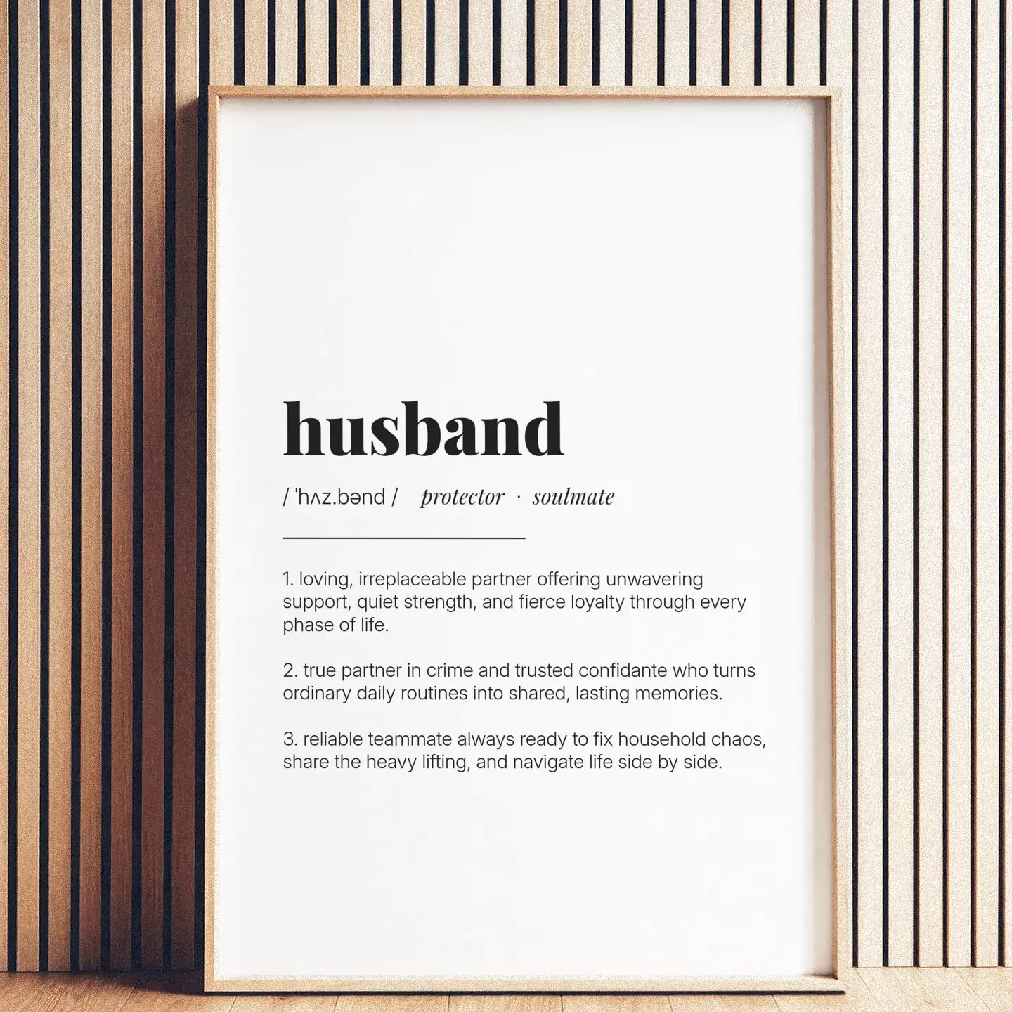 Definition Poster of Husband on Gallery White background