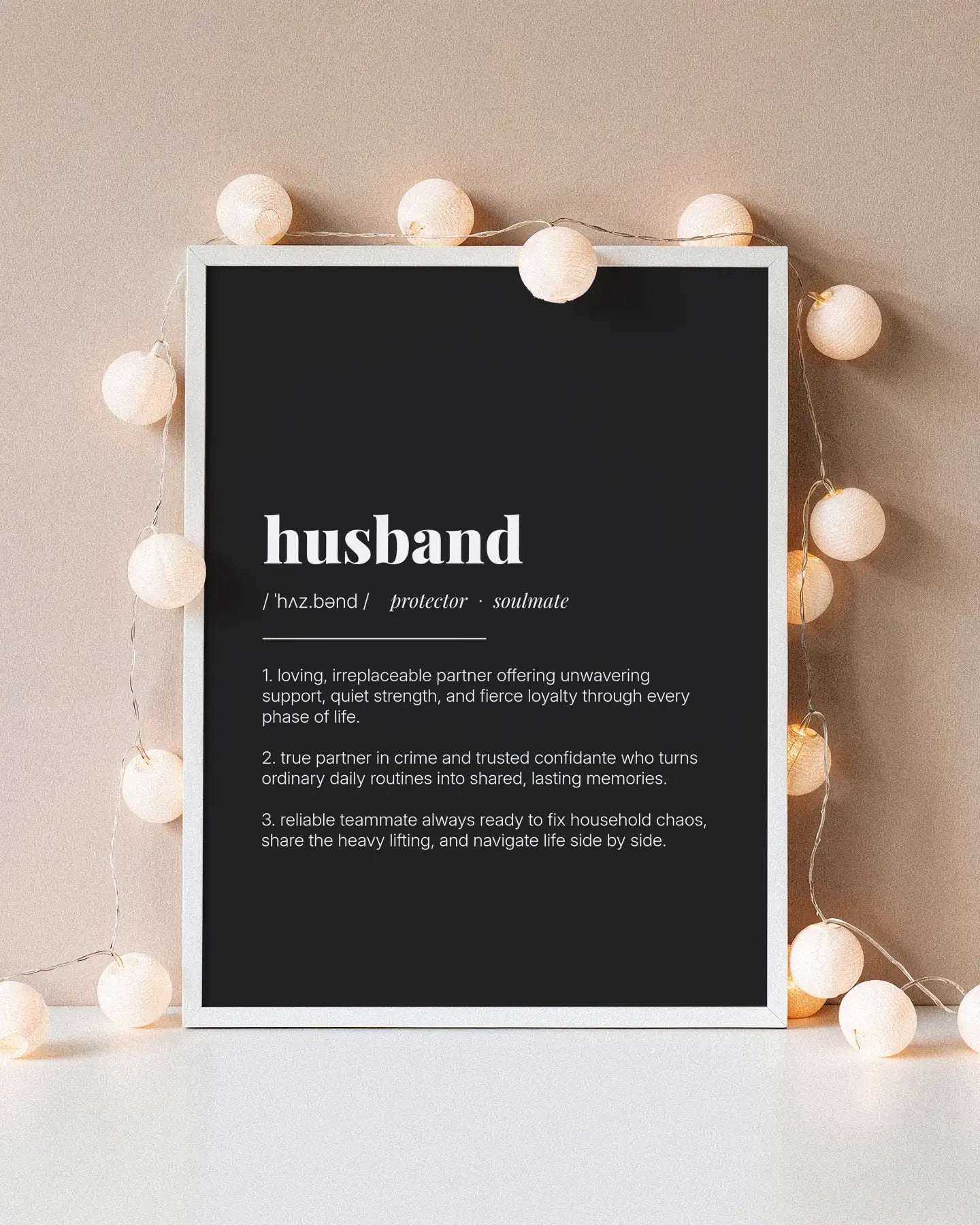 Definition Poster of Husband on Midnight Ink background