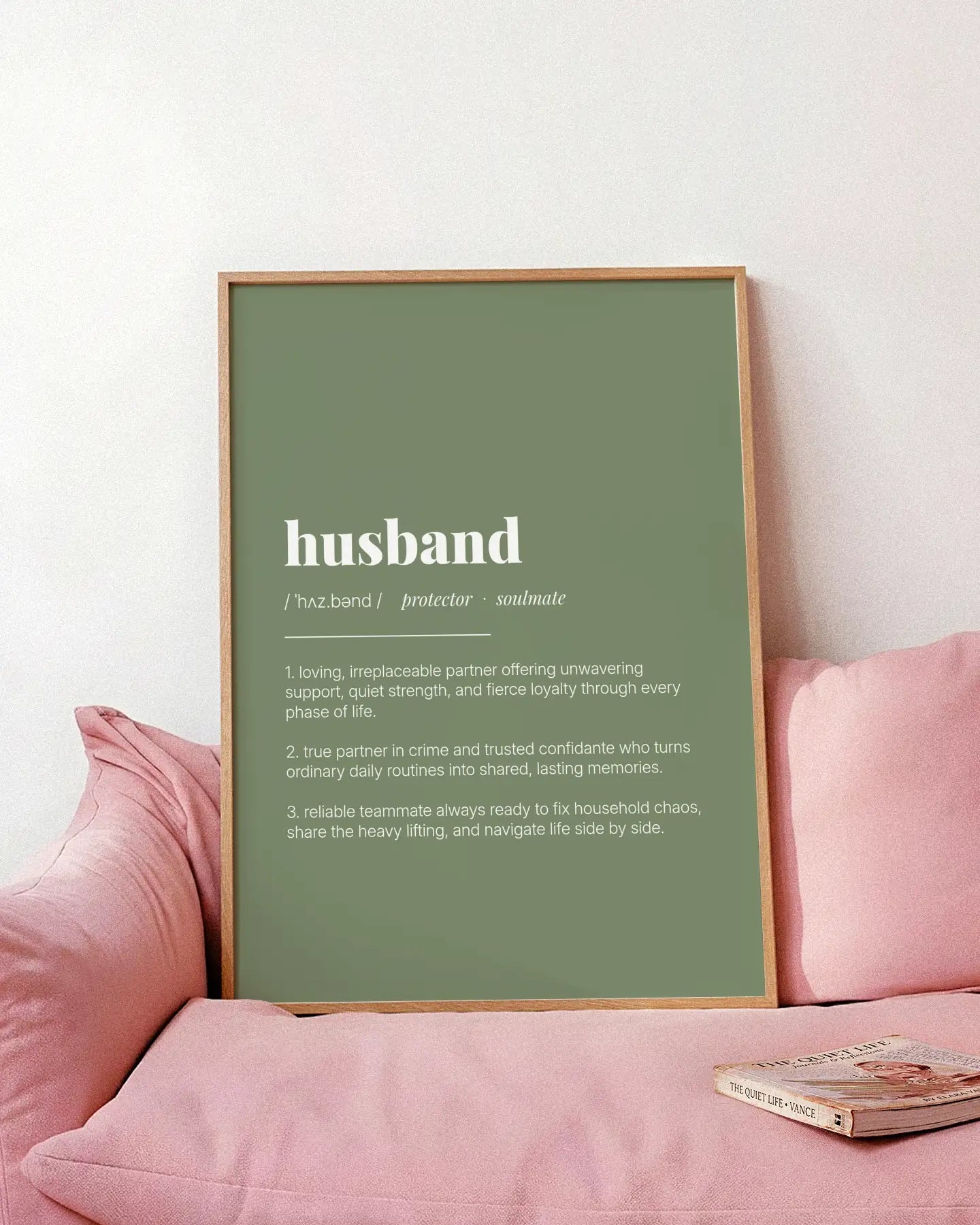 Definition Poster of Husband on Sage Green background