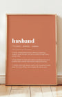 Definition Poster of Husband on Terracotta background