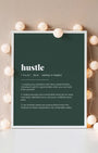 Definition Poster of Hustle on Emerald background