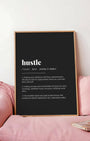 Definition Poster of Hustle on Midnight Ink background