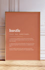 Definition Poster of Hustle on Terracotta background