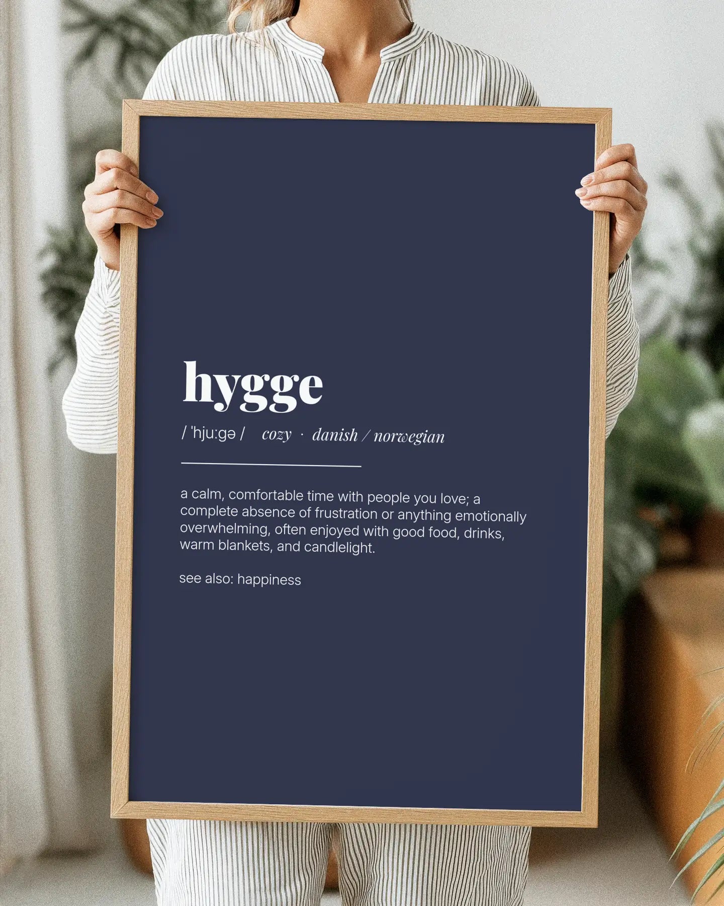 Definition Poster of Hygge on Deep Navy background