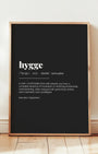 Definition Poster of Hygge on Midnight Ink background