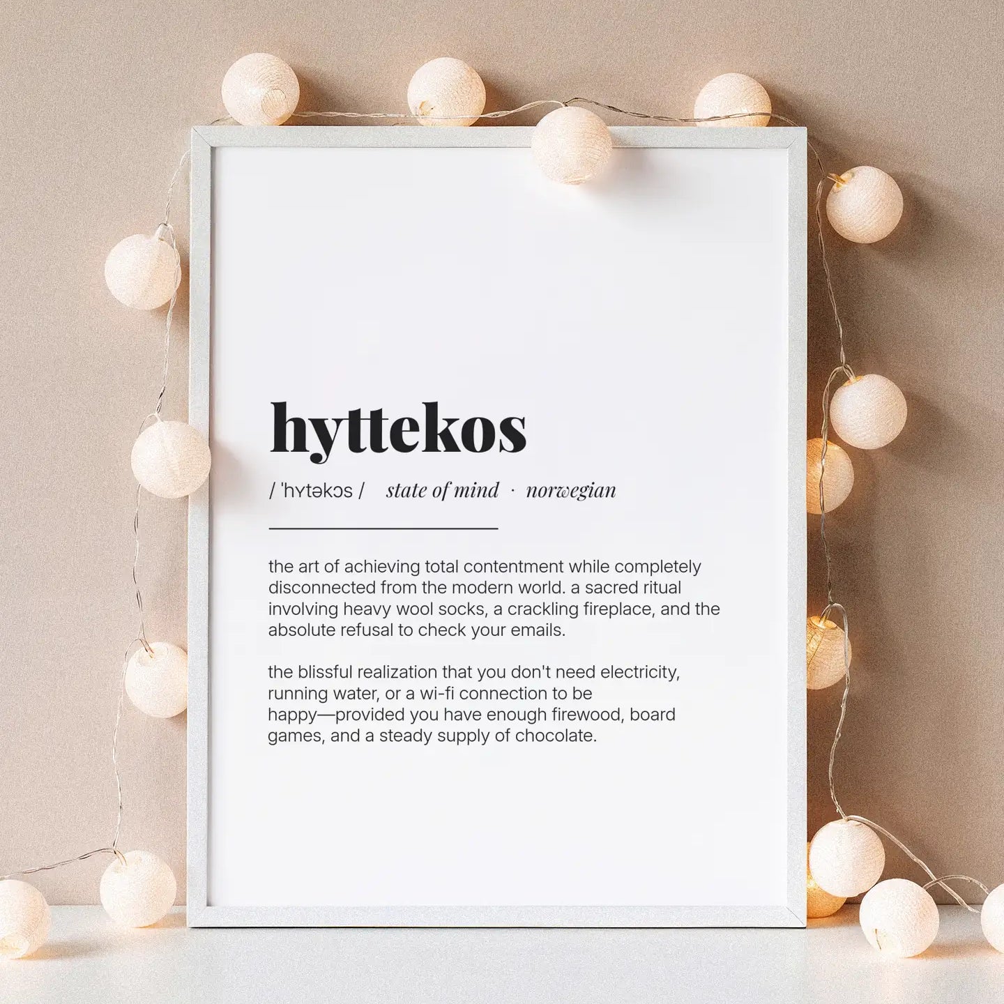 Definition Poster of Hyttekos on Gallery White background