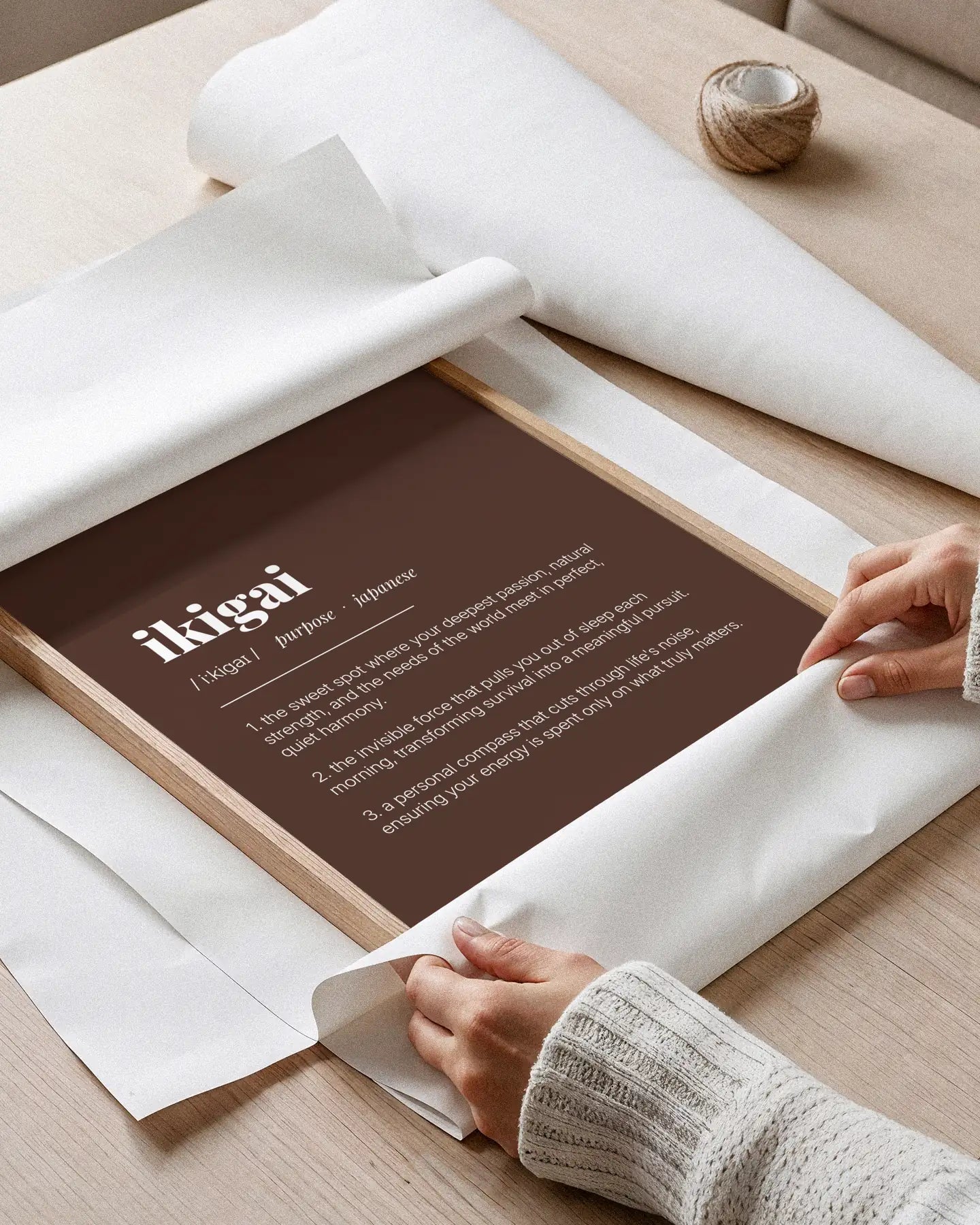 Definition Poster of Ikigai on Espresso background