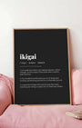 Definition Poster of Ikigai on Midnight Ink background