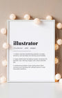 Definition Poster of Illustrator on Gallery White background