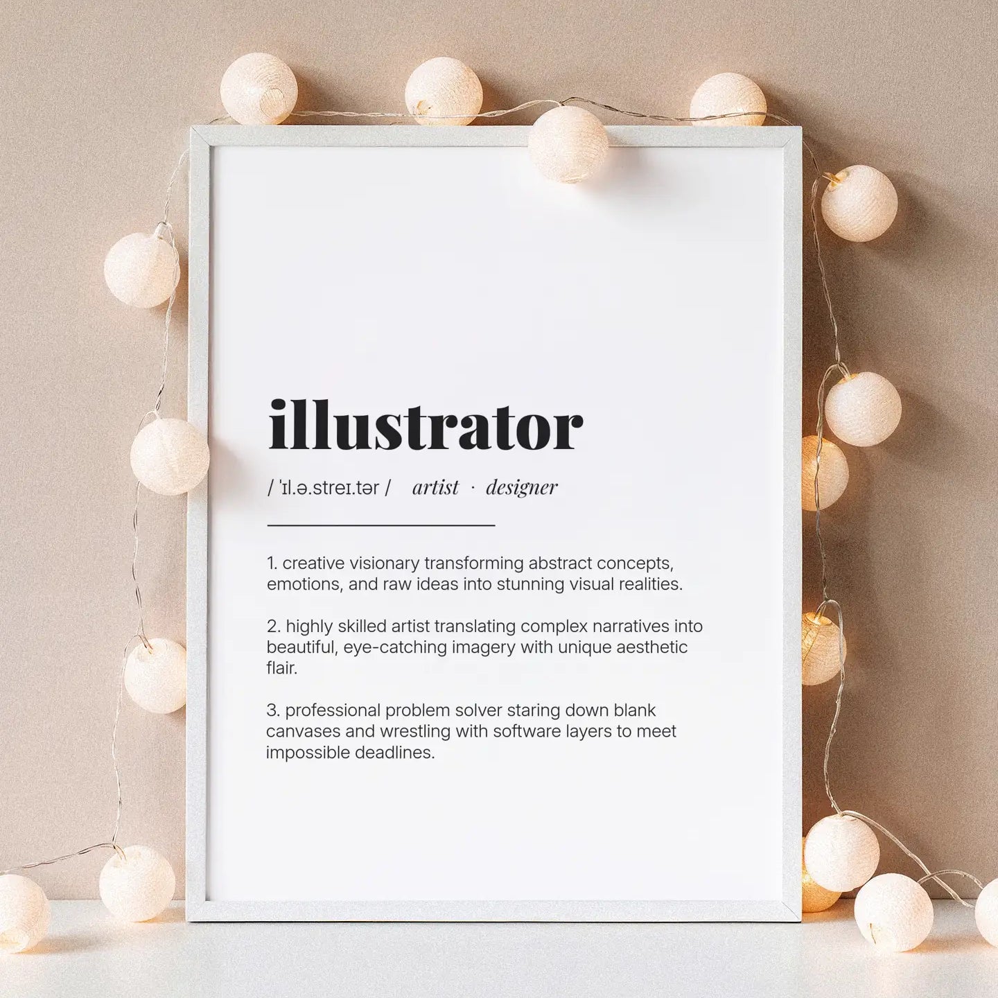 Definition Poster of Illustrator on Gallery White background