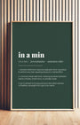 Definition Poster of in a min on Emerald background