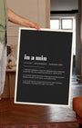 Definition Poster of in a min on Midnight Ink background
