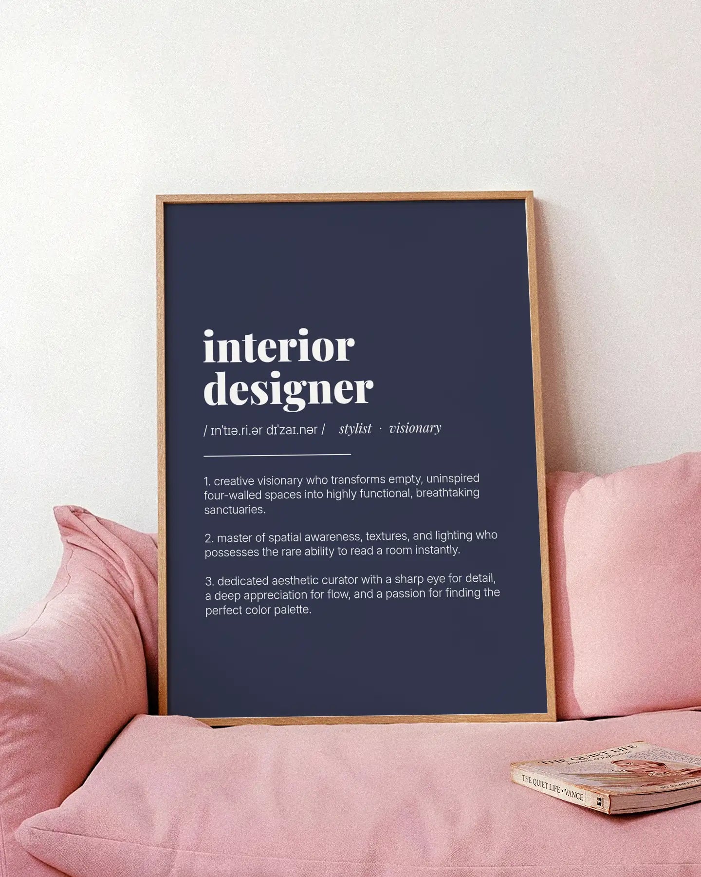 Definition Poster of Interior<br />Designer on Deep Navy background