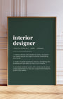 Definition Poster of Interior<br />Designer on Emerald background