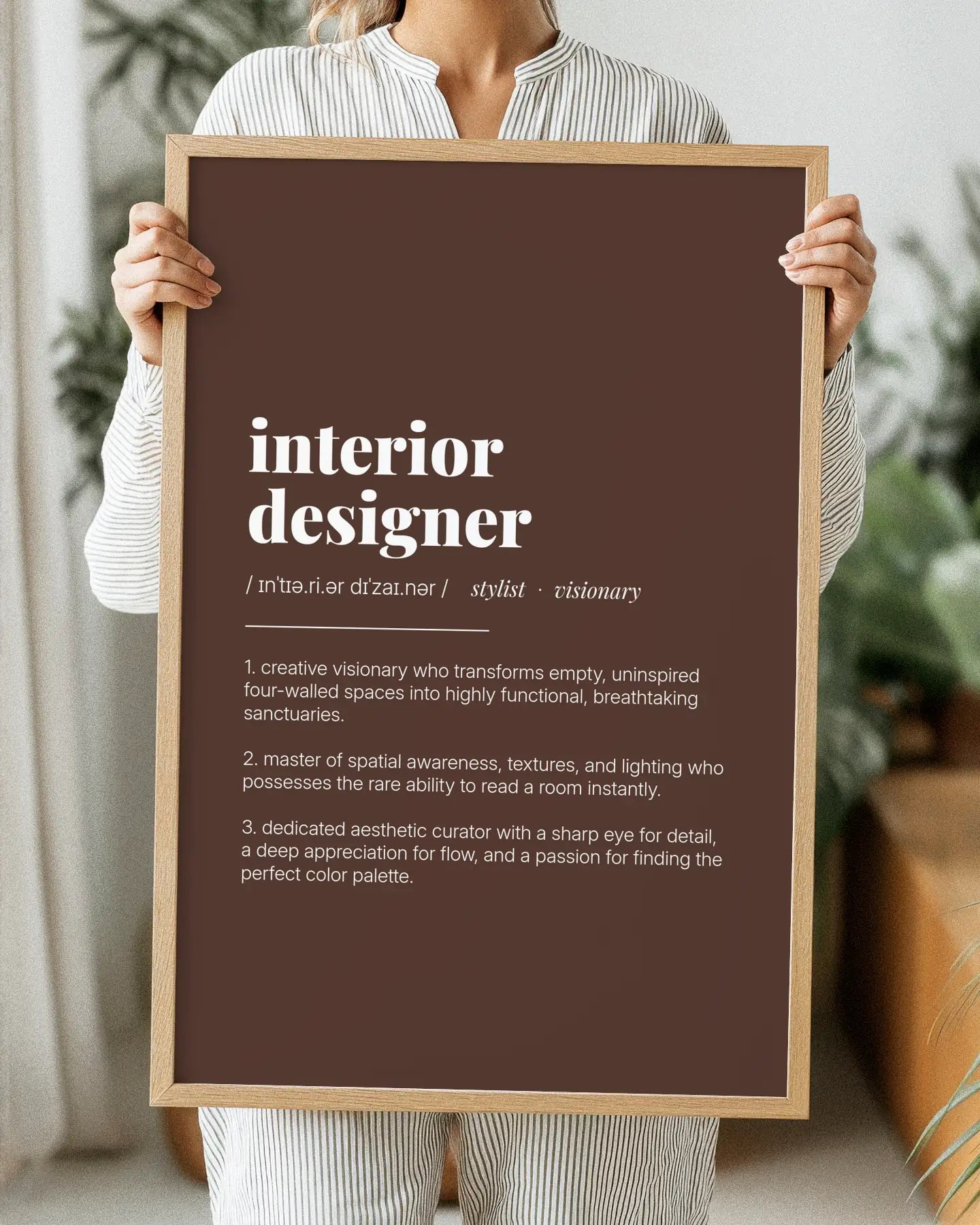 Definition Poster of Interior<br />Designer on Espresso background