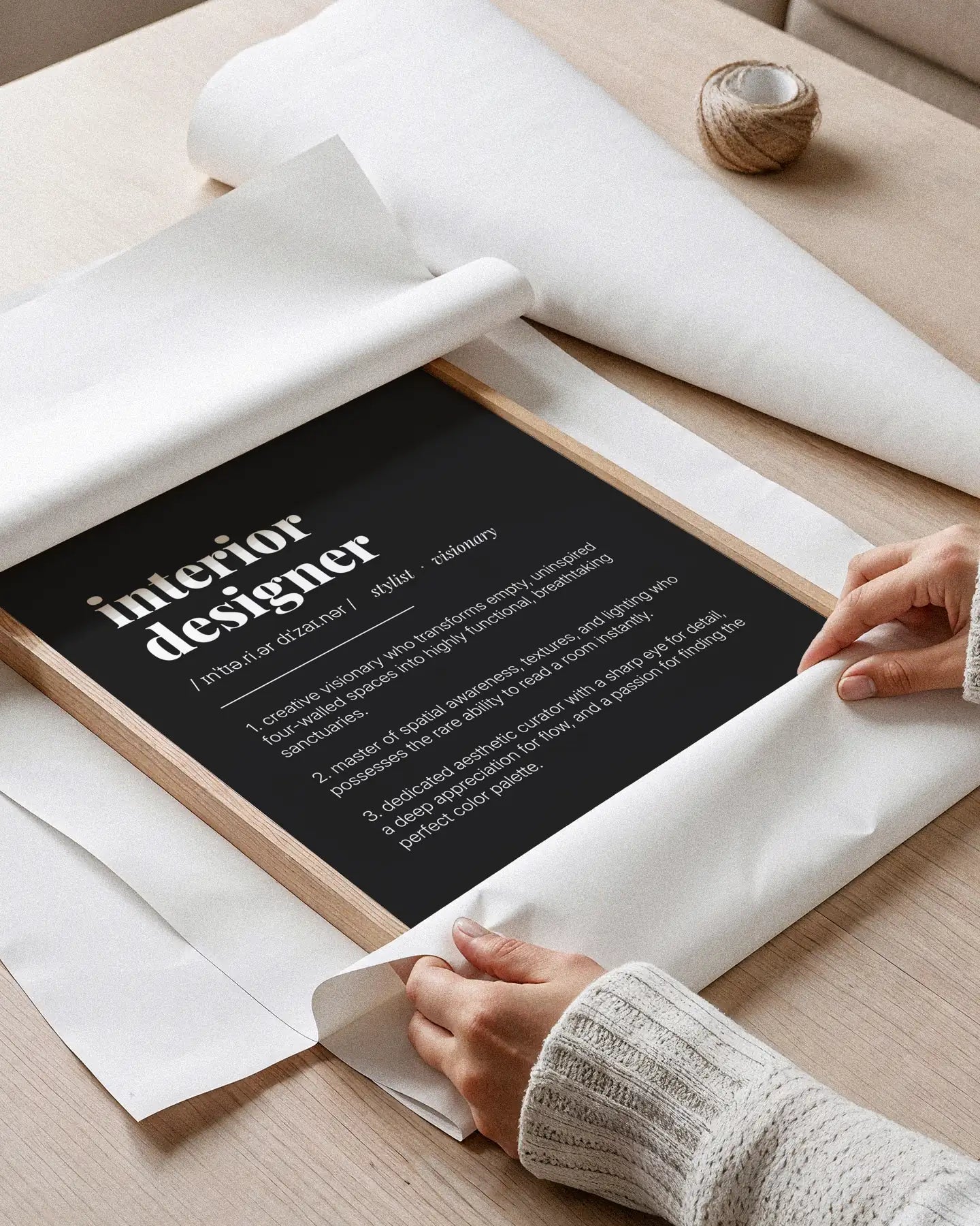 Definition Poster of Interior<br />Designer on Midnight Ink background