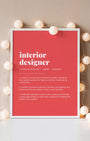 Definition Poster of Interior<br />Designer on Strawberry background