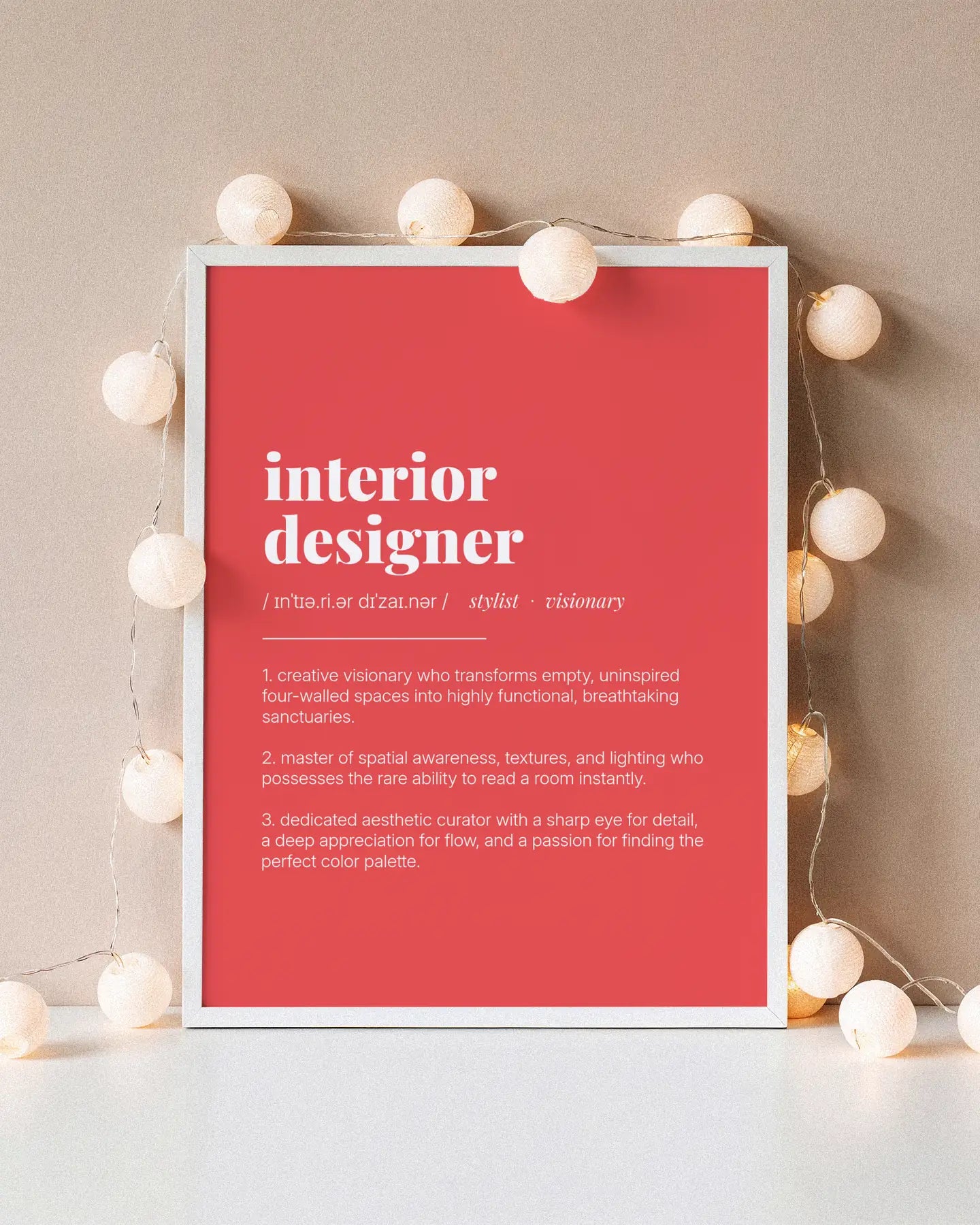 Definition Poster of Interior<br />Designer on Strawberry background