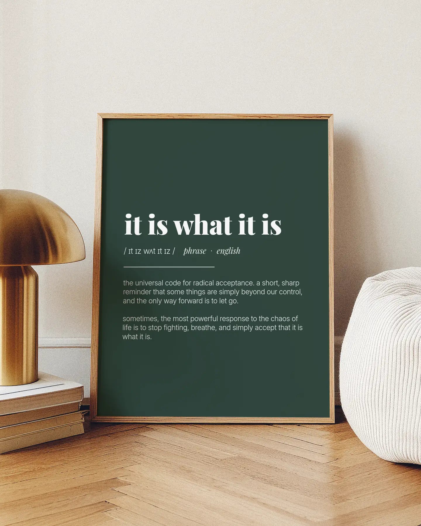 Definition Poster of It Is What It Is on Emerald background
