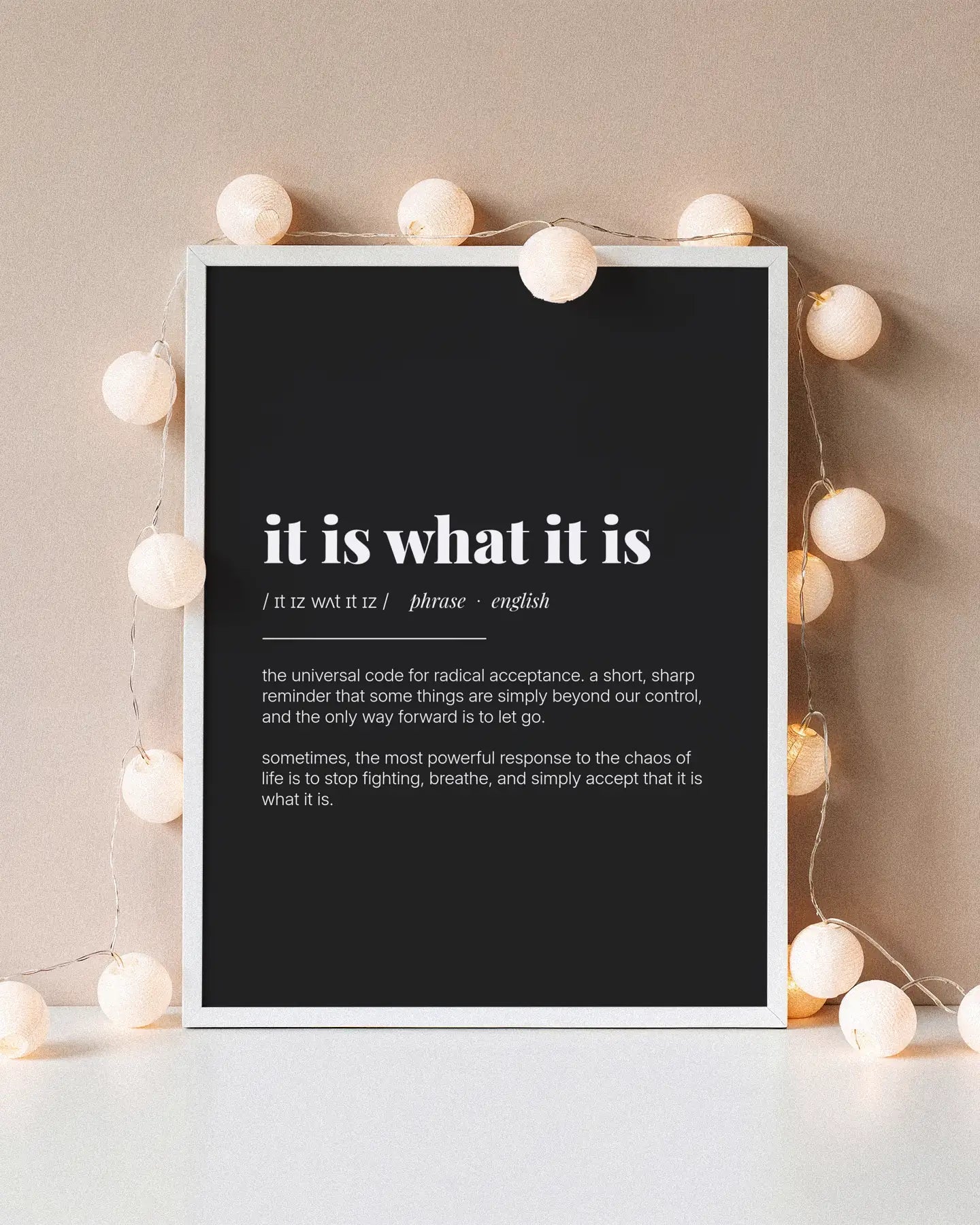 Definition Poster of It Is What It Is on Midnight Ink background