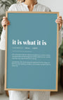 Definition Poster of It Is What It Is on Sea Glass background