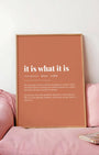 Definition Poster of It Is What It Is on Terracotta background