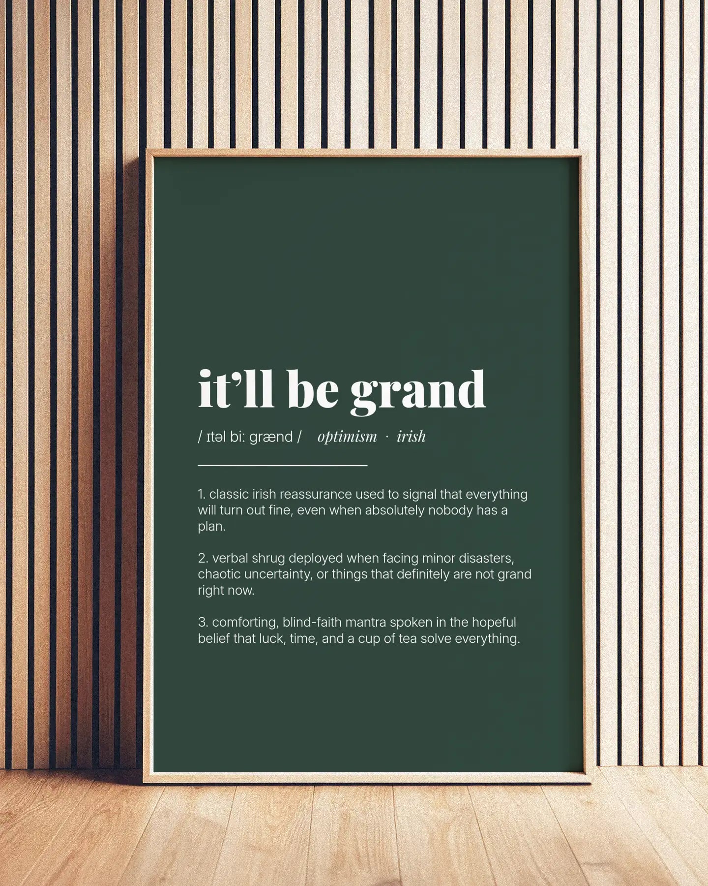 Definition Poster of it’ll be grand on Emerald background