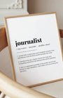 Definition Poster of Journalist on Gallery White background