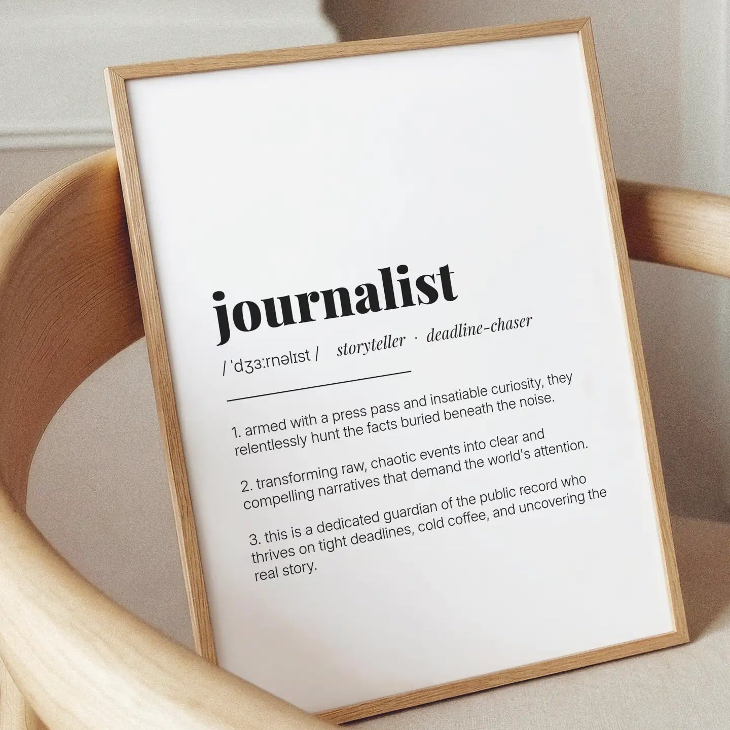 Definition Poster of Journalist on Gallery White background