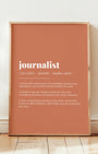 Definition Poster of Journalist on Terracotta background