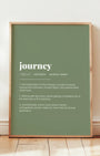 Definition Poster of Journey on Sage Green background