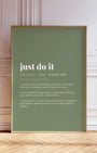 Definition Poster of Just Do It on Sage Green background