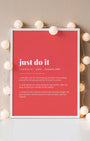 Definition Poster of Just Do It on Strawberry background