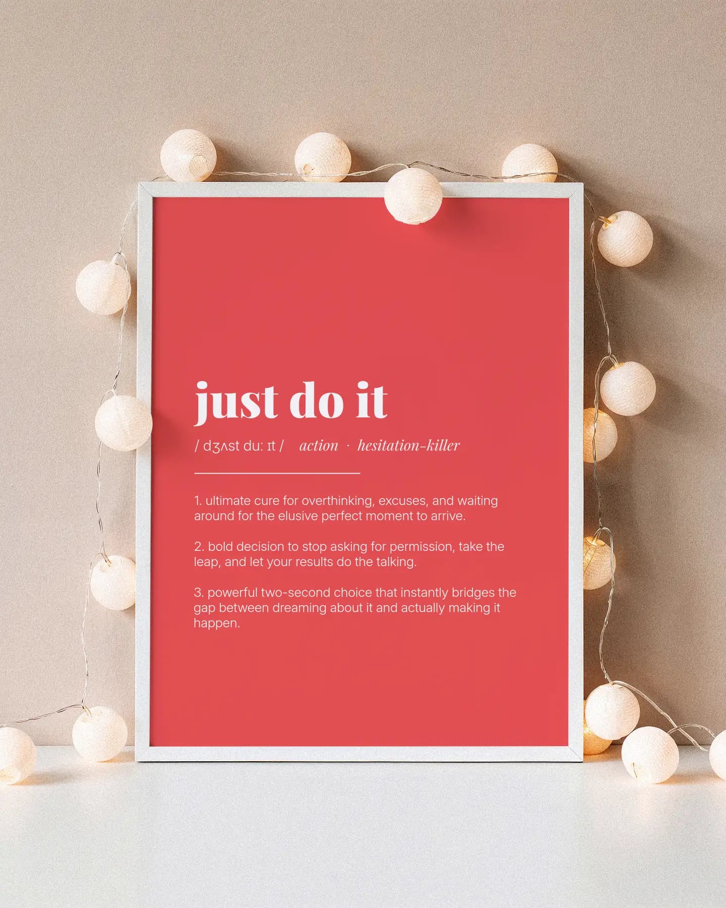 Definition Poster of Just Do It on Strawberry background