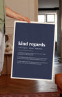 Definition Poster of Kind Regards on Deep Navy background