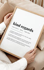 Definition Poster of Kind Regards on Gallery White background