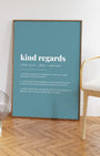 Definition Poster of Kind Regards on Sea Glass background