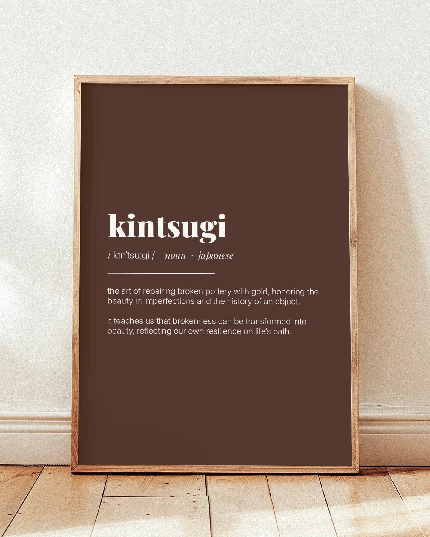 Definition Poster of Kintsugi on Espresso background