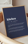 Definition Poster of Kitchen on Deep Navy background