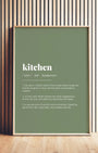 Definition Poster of Kitchen on Sage Green background